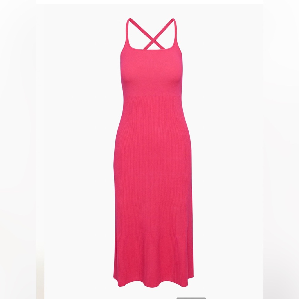 Wilfred Aritzia Knit Dresden Dress in Fuchsia